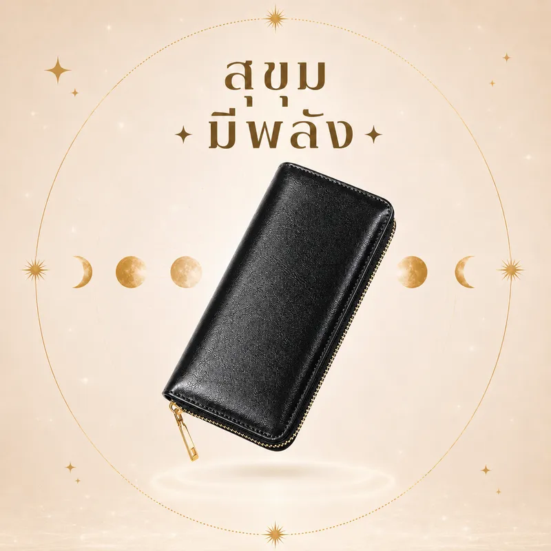 กระเป๋าสตางค์สีดำ Jutathai - ส่งเสริมอำนาจและความมั่นคง